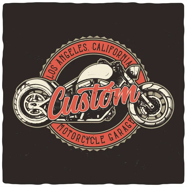 Camiseta Diseño Póster Con Ilustración Motocicleta Personalizada Listo Diseño Ropa — Archivo Imágenes Vectoriales