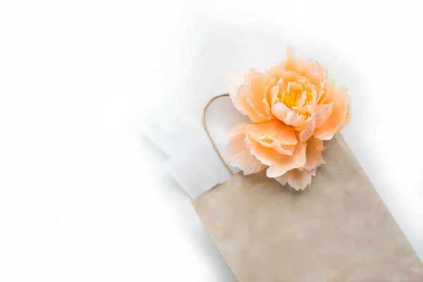 Paper bag with a flower inside