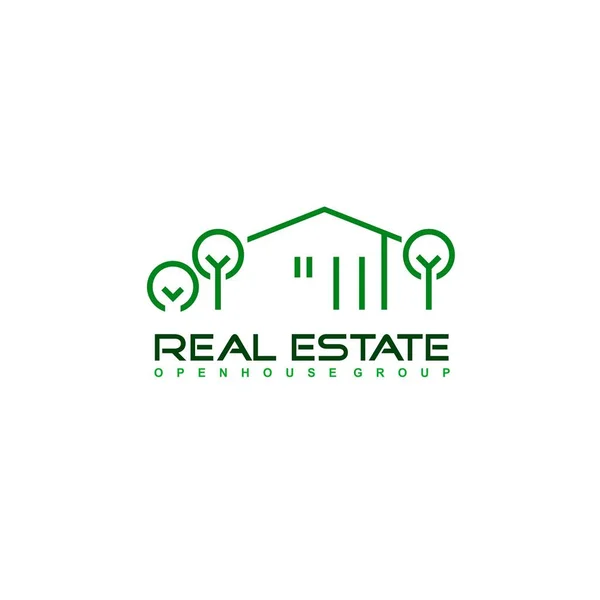 Logo Plantilla Inmobiliaria Apartamento Condominio Casa Alquiler Negocio Marca Marca — Vector de stock