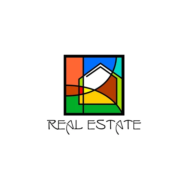 Logo Modello Immobiliare Appartamento Condominio Casa Affitto Attività Marchio Marchio — Vettoriale Stock
