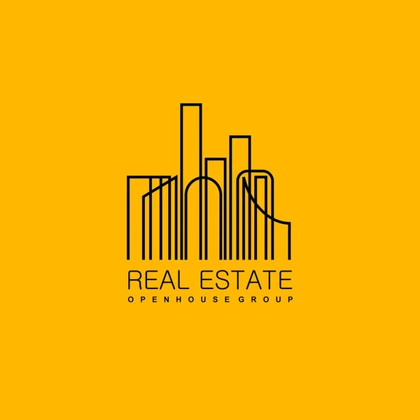 Logo Plantilla Inmobiliaria Apartamento Condominio Casa Alquiler Negocio Marca Marca — Archivo Imágenes Vectoriales