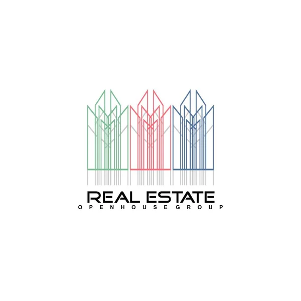 Logo Template Real Estate Apartment Condo House Rental Business Brand — Stock Vector