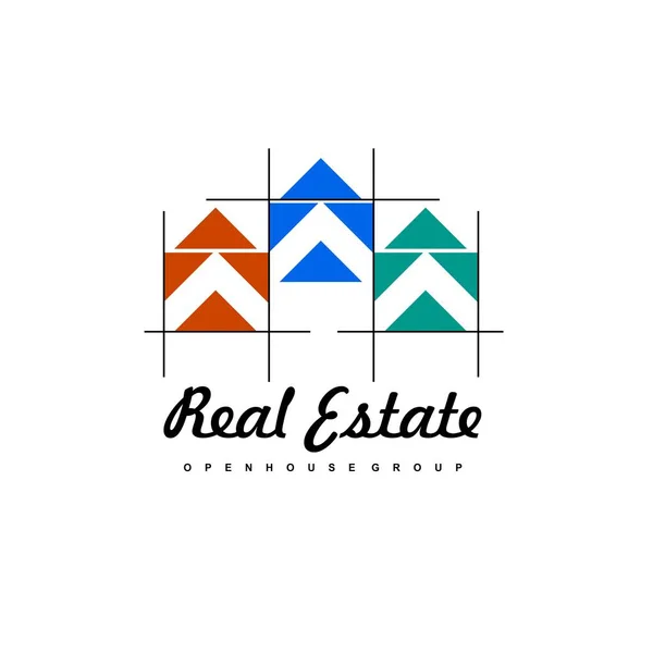 Logo Plantilla Inmobiliaria Apartamento Condominio Casa Alquiler Negocio Marca Marca — Vector de stock