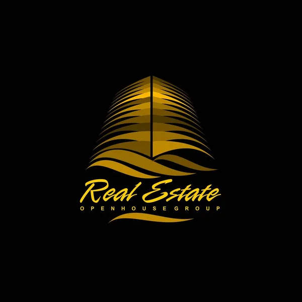 Logo Template Real Estate Apartment Condo House Rental Business Brand — Stock Vector