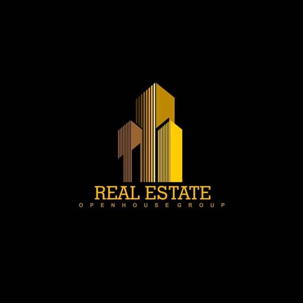 Logo Vorlage Immobilien Wohnung Eigentumswohnung Haus Vermietung Geschäft Marke Branding — Stockvektor