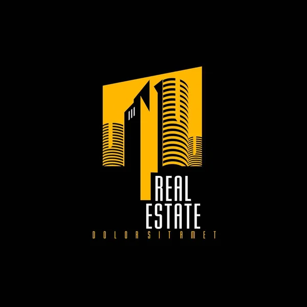 Modèle Logo Immobilier Appartement Condo Maison Location Entreprise Marque Marque — Image vectorielle