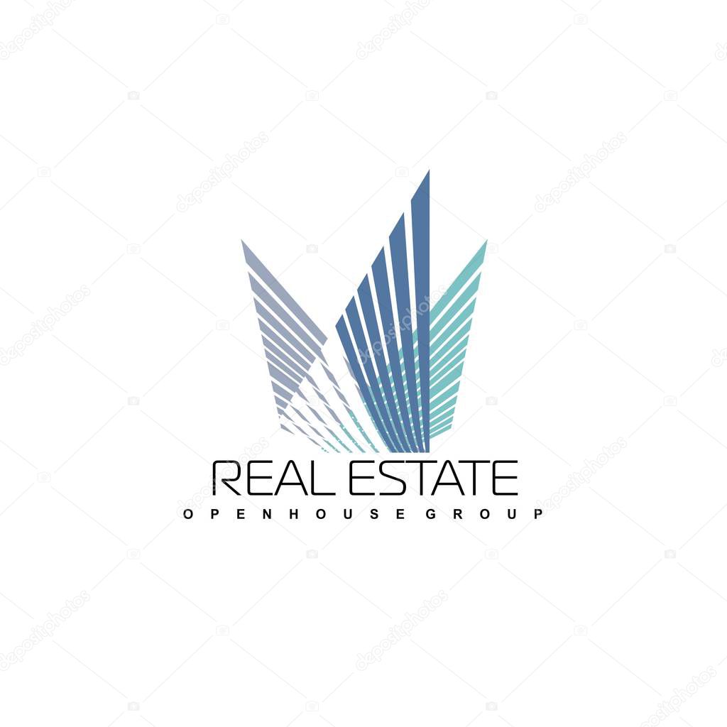 Logo template real estate, apartment, condo, house, rental, business. brand, branding, logotype, company, corporate, identity. Clean, modern and elegant style design