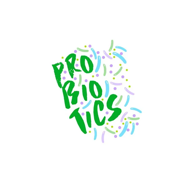 Probiyotikler Logosunu Görmeniz Gerekir Tedavi Amacıyla Için Sağlıklı Beslenme Madde — Stok Vektör