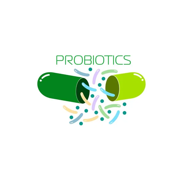 Logo Los Probióticos Concepto Ingrediente Nutricional Saludable Con Fines Terapéuticos — Vector de stock