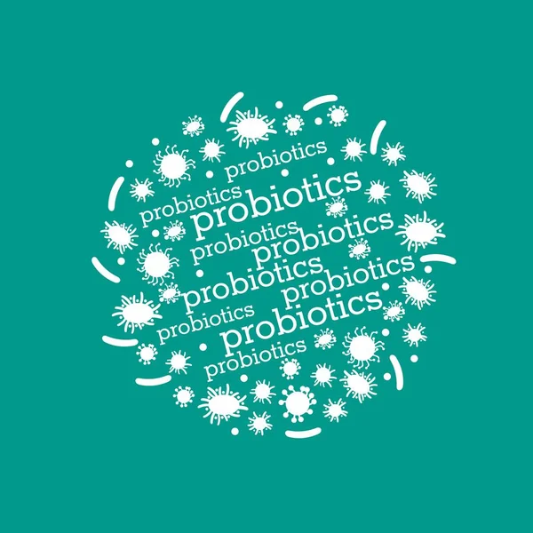 Probiotics 로고입니다 목적을 성분의 개념입니다 간단한 스타일 트렌드 그래픽 디자인 — 스톡 벡터