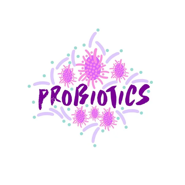 Probiotics 로고입니다 목적을 성분의 개념입니다 간단한 스타일 트렌드 그래픽 디자인 — 스톡 벡터