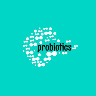  Probiyotikler logosunu görmeniz gerekir. Tedavi amacıyla için sağlıklı beslenme madde kavramı. Basit düz stil trend modern logo grafik tasarım izole