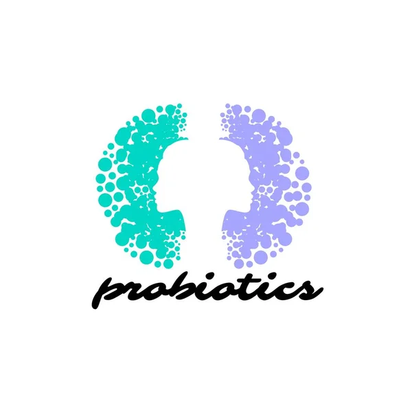 Probiotika Logo Konzept Einer Gesunden Ernährung Für Therapeutische Zwecke Einfach — Stockvektor