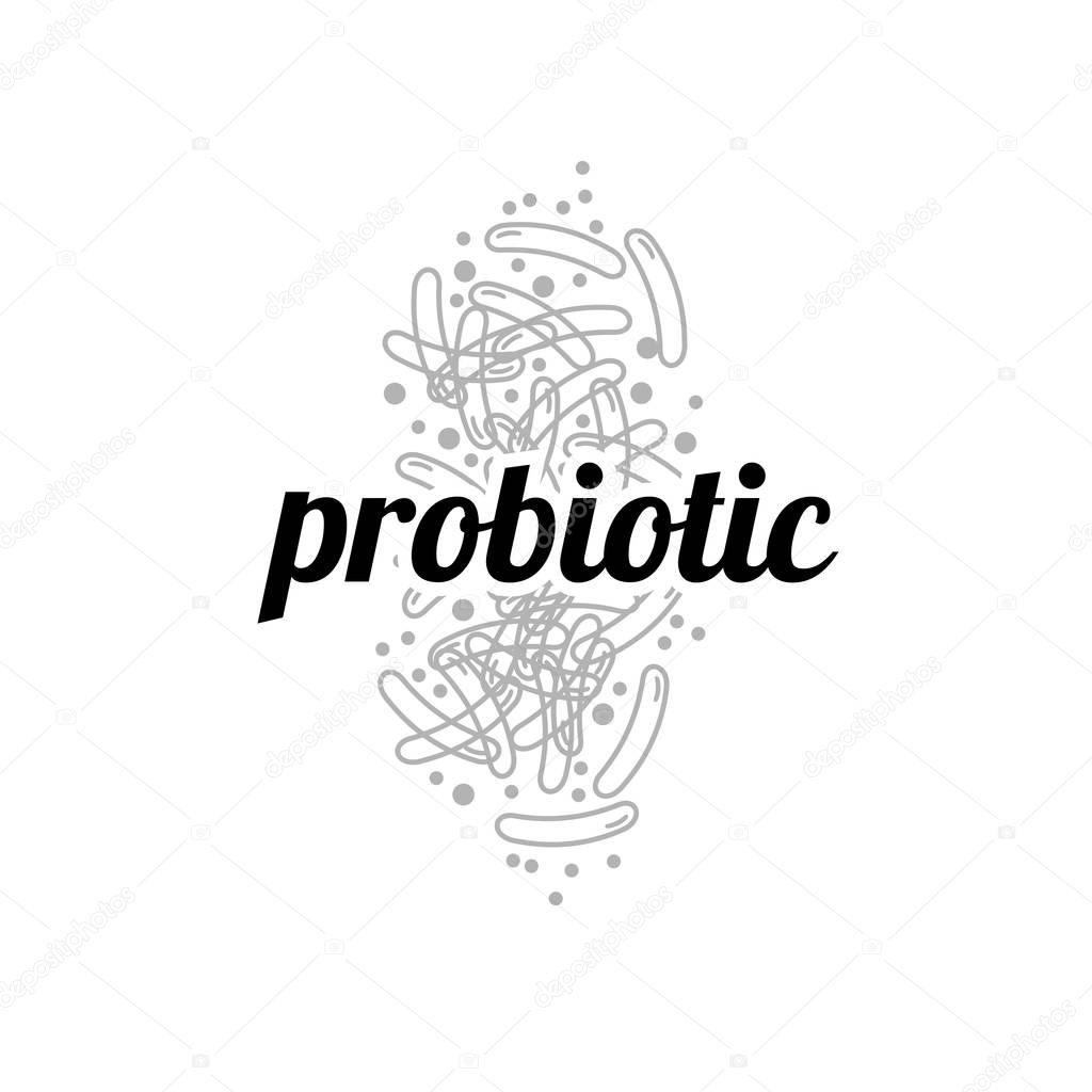 Probiotics logo. Concept of healthy nutrition ingredient for therapeutic purposes. simple flat style trend modern logotype graphic design isolated