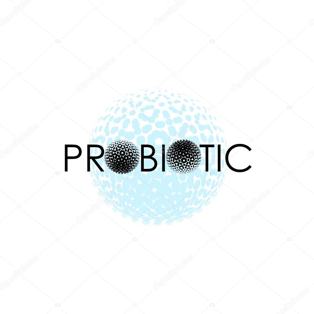 Probiotics logo. Concept of healthy nutrition ingredient for therapeutic purposes. simple flat style trend modern logotype graphic design isolated on white background