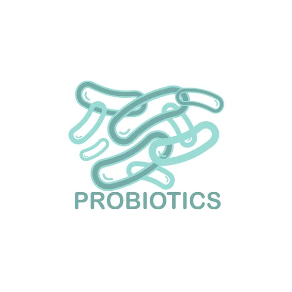 Logotipo Probióticos Conceito Ingrediente Nutricional Saudável Para Fins Terapêuticos Estilo —  Vetores de Stock
