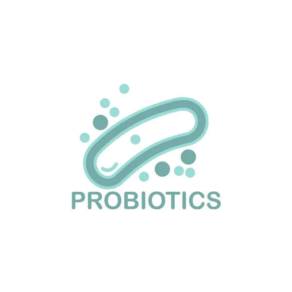 Logotipo Probióticos Conceito Ingrediente Nutricional Saudável Para Fins Terapêuticos Estilo —  Vetores de Stock