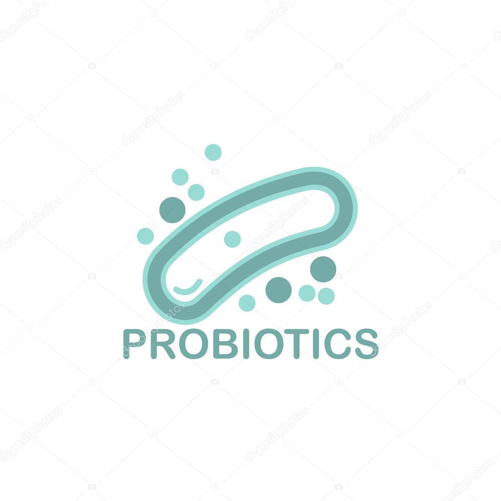 Probiotics logo. Concept of healthy nutrition ingredient for therapeutic purposes. simple flat style trend modern logotype graphic design isolated