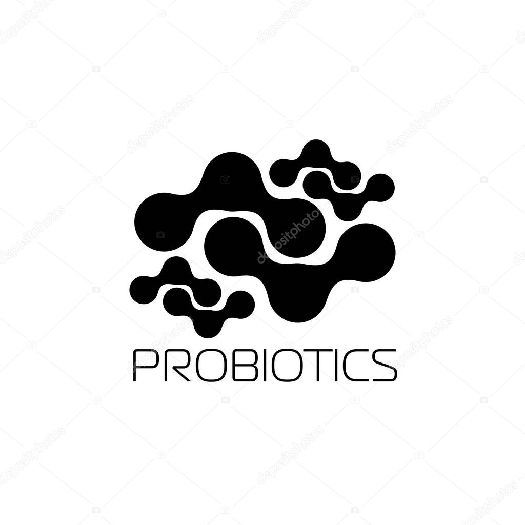 Probiotics logo. Concept of healthy nutrition ingredient for therapeutic purposes. simple flat style trend modern logotype graphic design isolated
