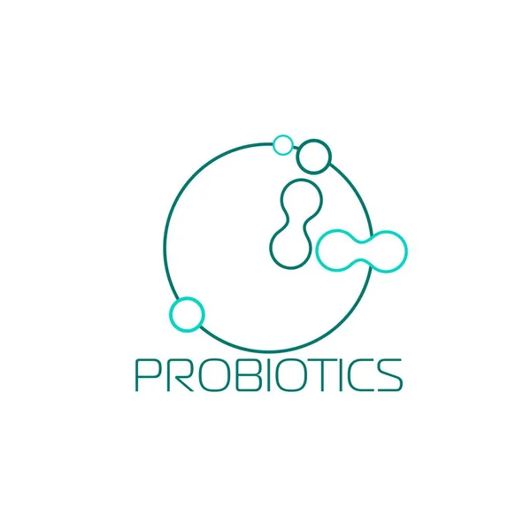 Probiotics Logo Concept Healthy Nutrition Ingredient Therapeutic Purposes Simple Flat — Stock Vector