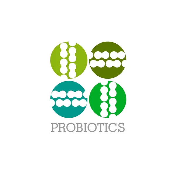 Logotipo Probióticos Logotipo Bactéria Conceito Ingrediente Nutricional Saudável Para Fins —  Vetores de Stock