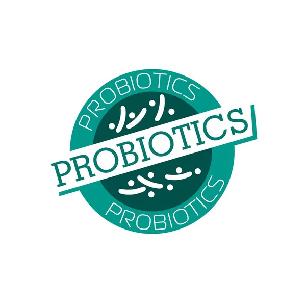 Logotipo Probióticos Logotipo Bactéria Conceito Ingrediente Nutricional Saudável Para Fins —  Vetores de Stock