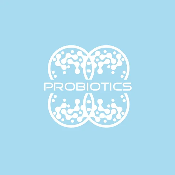 Probiotika Logo Bakterie Logo Koncept Složkou Zdravé Výživy Pro Léčebné — Stockový vektor