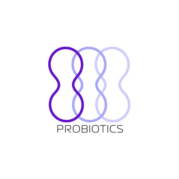 Probiotika Logo Bakterie Logo Koncept Složkou Zdravé Výživy Pro Léčebné — Stockový vektor
