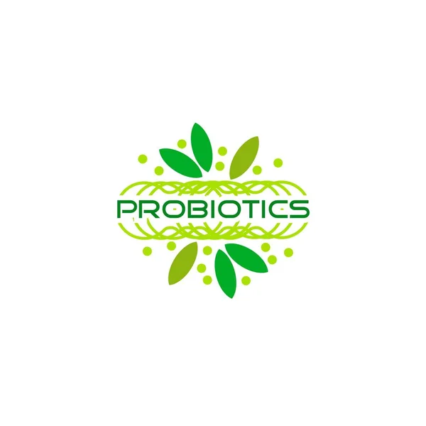 Logo Des Probiotiques Logo Des Bactéries Concept Ingrédient Nutritionnel Sain — Image vectorielle