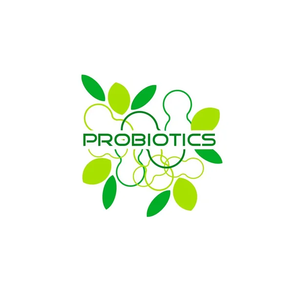 Probiotika Logo Bakterien Logo Konzept Einer Gesunden Ernährung Für Therapeutische — Stockvektor