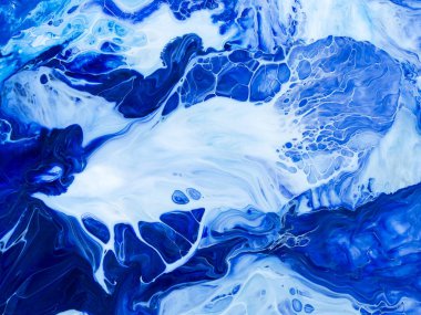 Yaratıcı soyut el boyası arka plan, duvar kağıdı, doku fırça darbeleriyle tuvale akrilik resmin yakın plan bir parçası. Modern sanat. Çağdaş sanat.