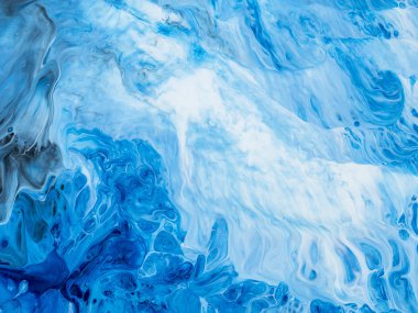 Yaratıcı soyut el boyası arka plan, duvar kağıdı, doku fırça darbeleriyle tuvale akrilik resmin yakın plan bir parçası. Modern sanat. Çağdaş sanat.