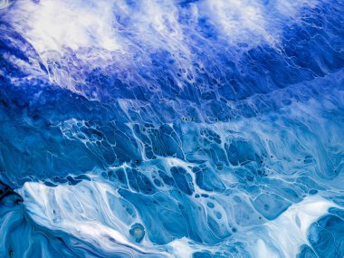 Yaratıcı soyut el boyası arka plan, duvar kağıdı, doku fırça darbeleriyle tuvale akrilik resmin yakın plan bir parçası. Modern sanat. Çağdaş sanat.