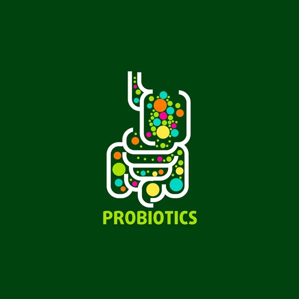 Logo Des Probiotiques Logo Des Bactéries Concept Ingrédient Nutritionnel Sain — Image vectorielle