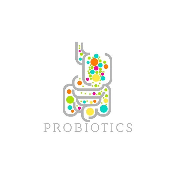 Логотип Пробиотиков Логотип Бактерии Концепция Ингредиента Здорового Питания Лечебных Целях — стоковый вектор