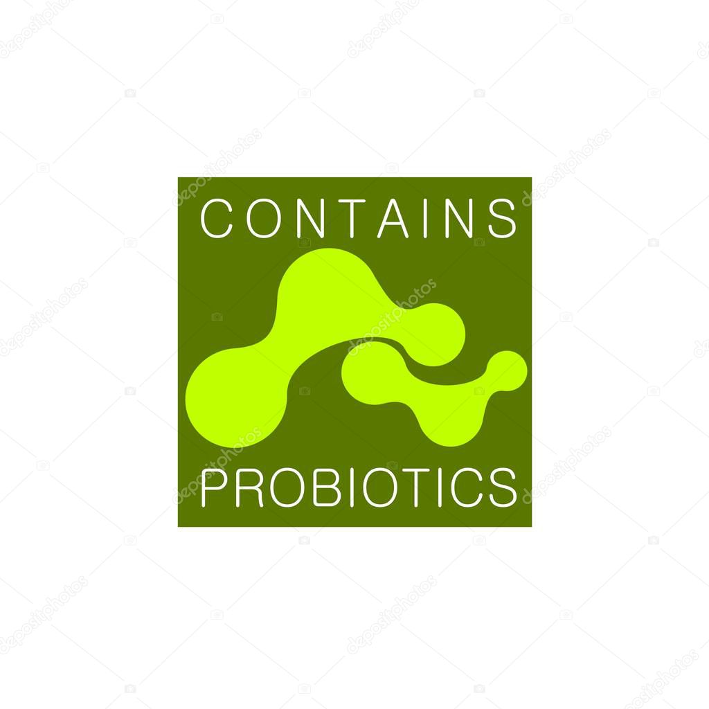Probiotics logo. Bacteria logo. Concept of healthy nutrition ingredient for therapeutic purposes. Simple flat style trend modern logotype graphic design isolated