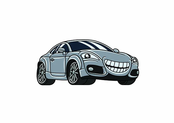 Gray Smile Cartoon Autosport — Stockvector