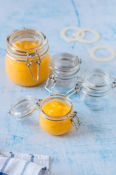 Canning Lemon Curd — Stock Photo, Image