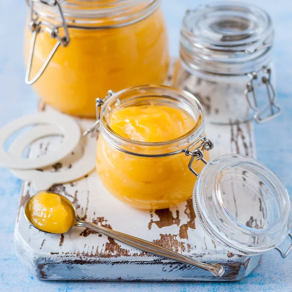 Canning Lemon Curd — Stock Photo, Image