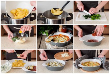 Fırında Conchiglioni Dolması Yapma Adım Kolaj Bir Adım 