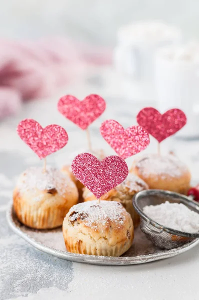 Valentine Sultana Cupcakes — Stock Photo, Image