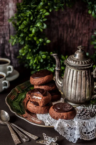 Biscoitos de chocolate Natal — Fotografia de Stock