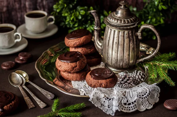 Biscoitos de chocolate Natal — Fotografia de Stock