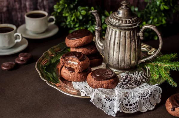 Biscoitos de chocolate Natal — Fotografia de Stock