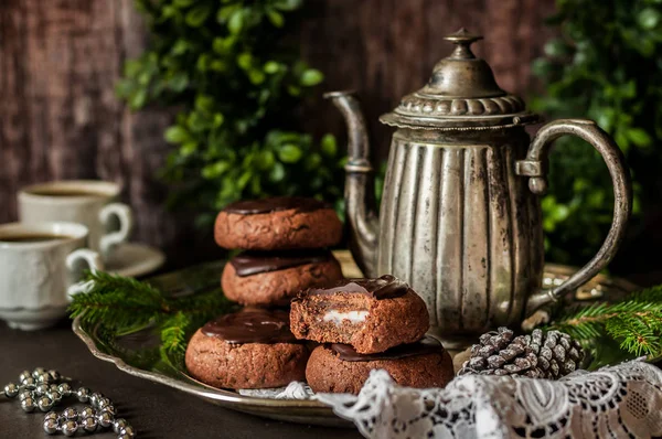 Christmas Chocolate Cookies — Stock Photo, Image