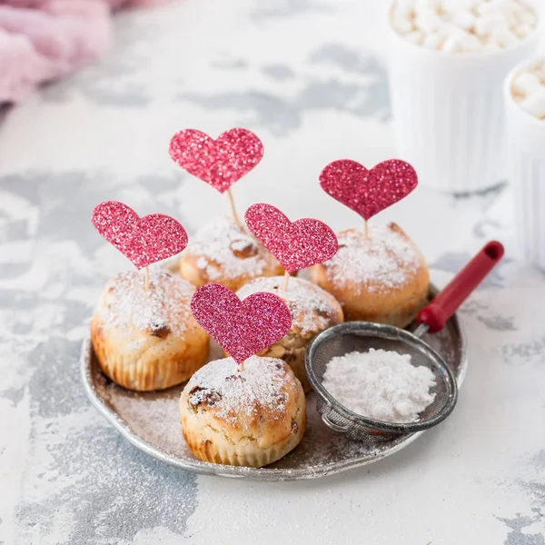 Valentine Sultana Cupcakes — Stock Photo, Image