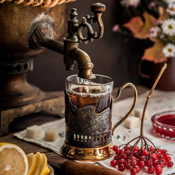 Čaj z samovar — Stock fotografie