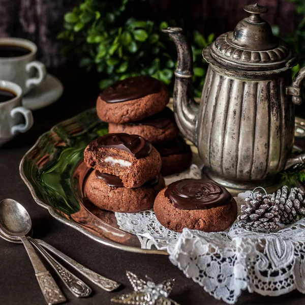 Biscoitos de chocolate Natal — Fotografia de Stock