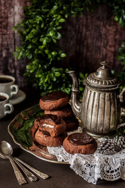 Biscuits au chocolat de Noël — Photo