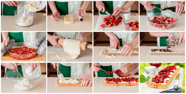 Çilek ve Lor Tart Yapma Adım Kolaj Bir Adım